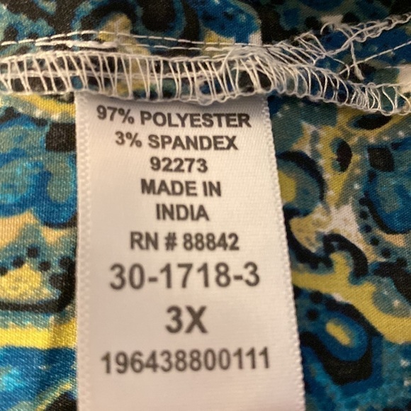 J womens Catherine’s stretch casual button up 3/4 sleeve plus size shirt 3X - Picture 5 of 5